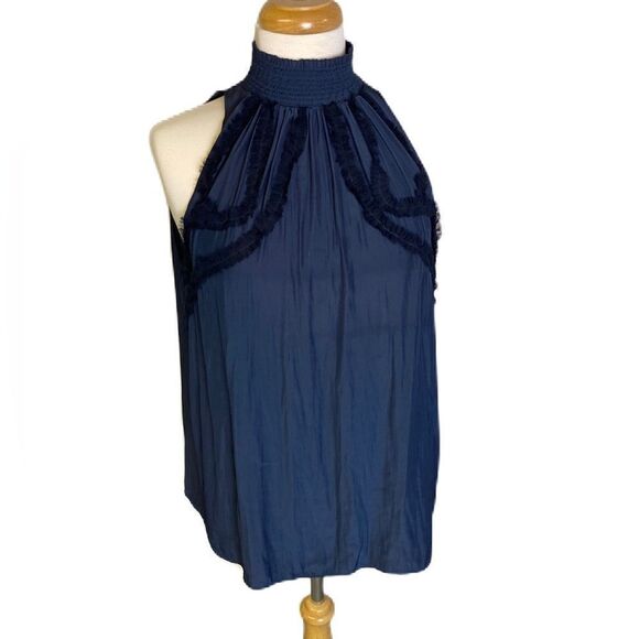 #137 RAMY BROOKS Silk Halter Blouse - Picture 1 of 7